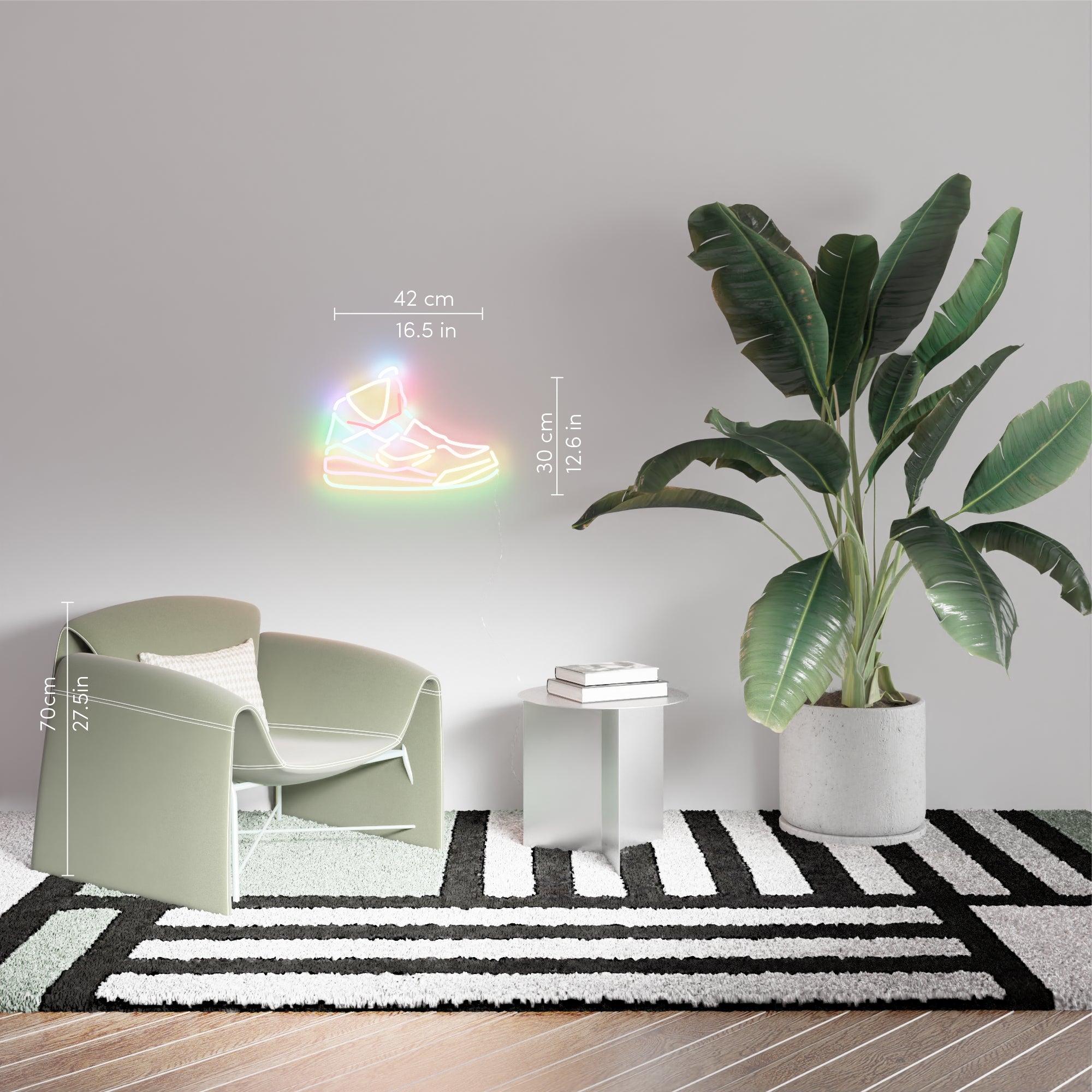 Sneaker by Yoni Alter, Zeichen aus Neon-LEDs